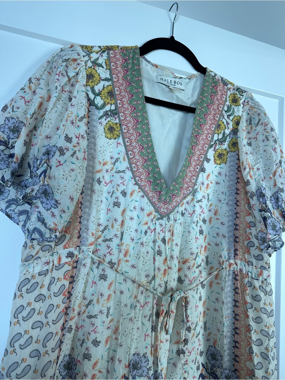 Hale Bob Annis Maxi DressBohemian Floral Tiered Maxi Dress - White Multi - Picture 3 of 4